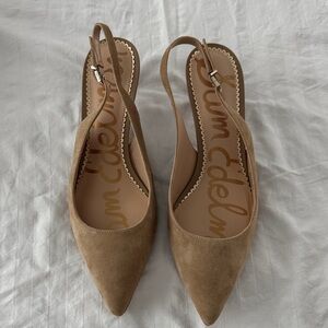 Sam Edelman Tan Suede Slingback Heels